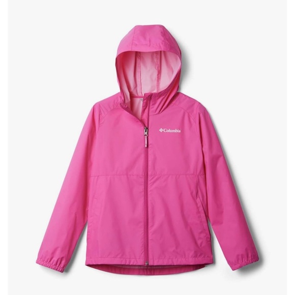 Columbia Girls' Switchback II Lightweight Rain Jacket L 14/16 Pink Ice - Picture 1 of 10